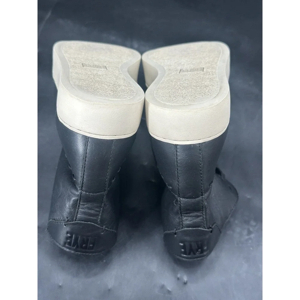 Frye Lena Hiker Black Leather High Top Sneakers Ankle Women's Sz‎ 8M (3470390)